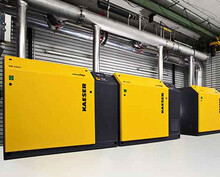 Sistema de soprador de lóbulos para a estação de tratamento de águas residuais de Manching.