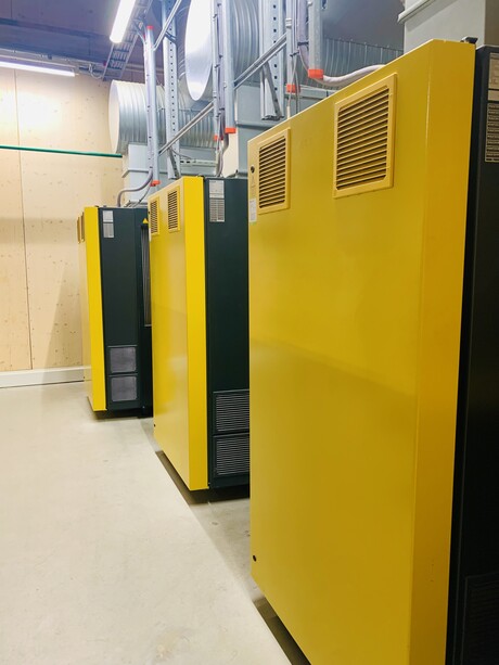 Três compressores Kaeser asseguram o ar comprimido requisitado.