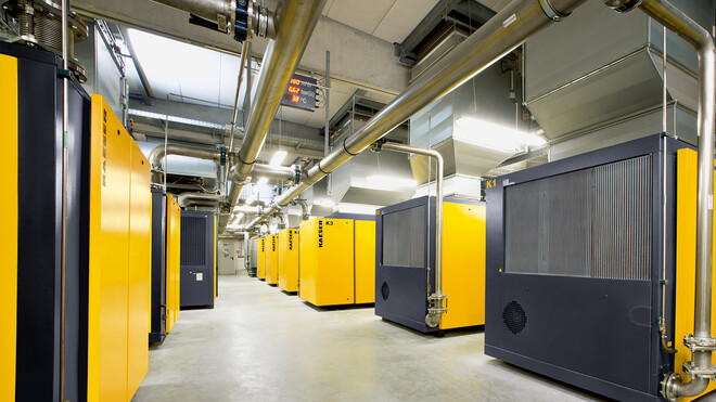 Tecnologia de medição para as condições de admissão e ambiente em um sistema de ar comprimido.