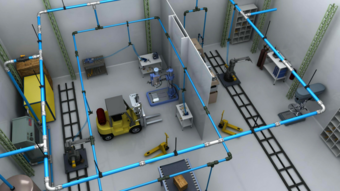 Layout da tubulação de ar comprimido SmartPipe